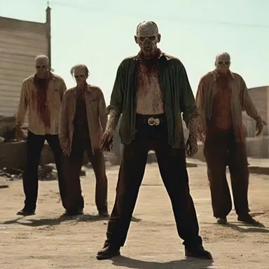 In the horror movie, the evil honcho commanded a group of zombies to terrorize the town.