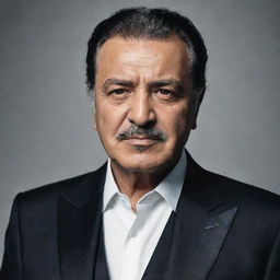 A portrait of the renowned Turkish singer, Ibrahim Tatlıses, displaying his signature style and charisma.