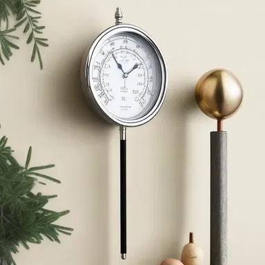 The mercury barometer's sleek design and metallic finish make it a fashionable addition to any modern home decor.