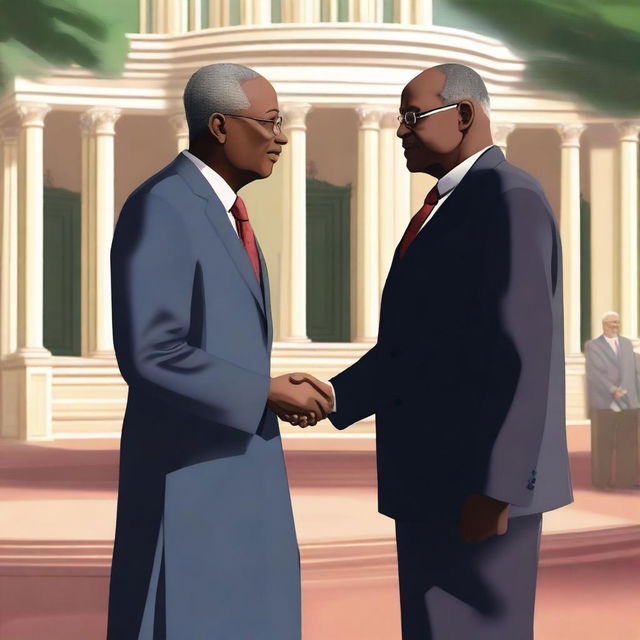 A high-quality digital art piece depicting a scene of ministerial ethics