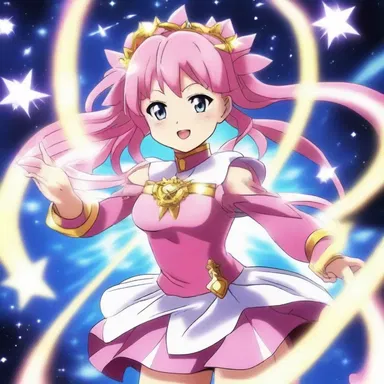In the anime series, the magical girl's powers emanated from her body, surrounding her with a sparkling glow.