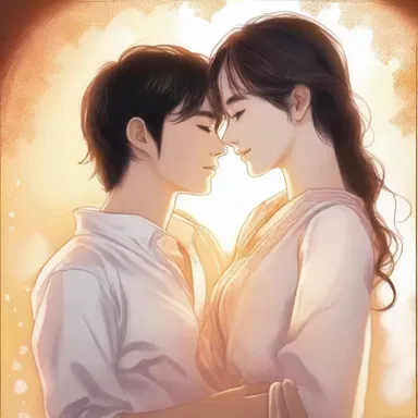 In the novel, the love between the two main characters created a warm glow in their hearts.