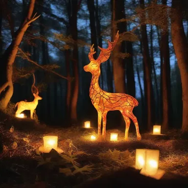 The enchanted forest was alive with magical creatures, and its warm glow filled the air.