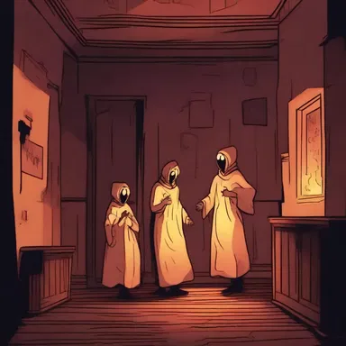 As the characters explored the haunted house, they could feel an eerie glow of warmth surrounding them.