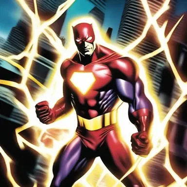 The superhero's powers caused him to radiate a vibrant glow as he fought against the villains.