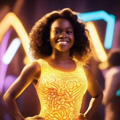 In the movie, the main character goes through a transformation that brings her to a state of glow, radiating confidence and joy.