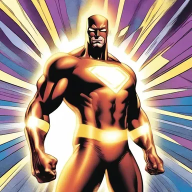 In the comic book, the superhero's powers caused his whole body to glow with a radiant energy, showcasing his exuberance.