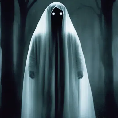 As the ghostly figure approached, its eyes began to glow with an eerie light, sending shivers down my spine.