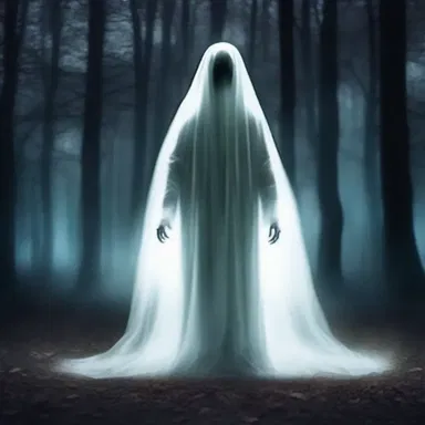 As the ghostly figure approached, its eyes started to glow brightly, sending shivers down their spines.