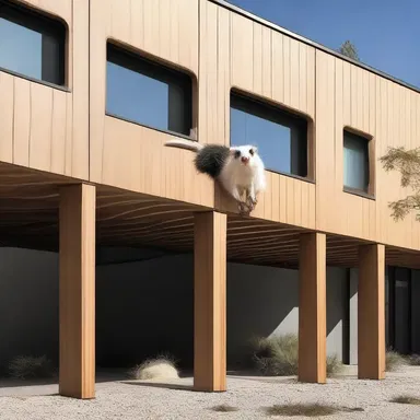 The architect incorporated a unique opossum rat-inspired design element into the building's facade.