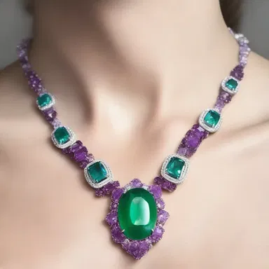 The fashion designer incorporated massicot gemstones into the necklace to add a subtle touch of elegance.