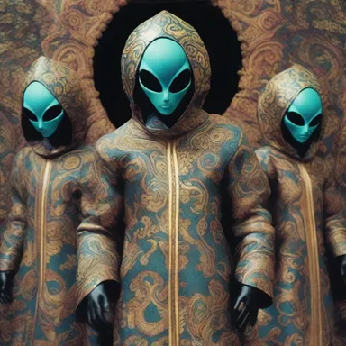 In the science fiction novel, the alien beings wore elegant robes made of paisley material, showcasing their intricate culture.