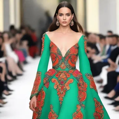 She wore a stunning dress in a bold and vibrant colour that turned heads at the fashion show.