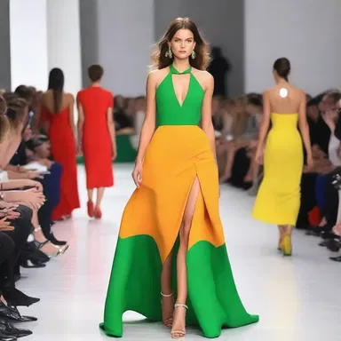 She wore a stunning dress in a bold and vibrant colour that turned heads at the fashion show.