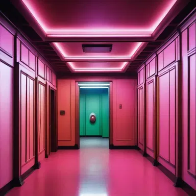 As the alien spaceship approached, the walls of the room began to colour and change, a sign that the extraterrestrial technology was altering the environment.