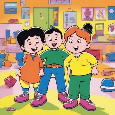 The exaggerated use of bright colours in the cartoons was visually captivating for children.
