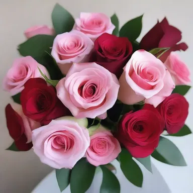 He coloured a bouquet of roses in her favorite shades of red and pink as a gesture of his love.