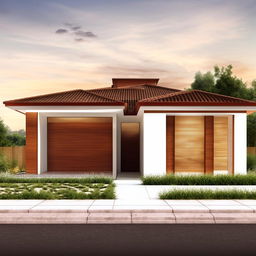 Generate an architectural design of a single-floor house with four bedrooms, one kitchen, two bathrooms, and one prayer room.