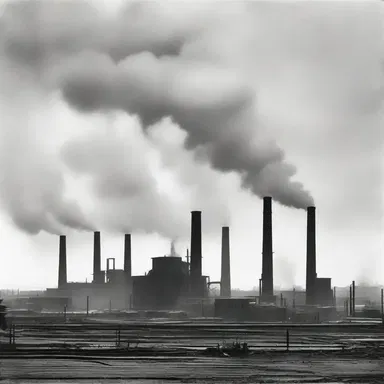 During the industrial revolution, factories released harmful pollutants into the air and befouled the once-clear skies.