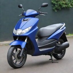 A Yamaha Smax scooter in a striking matte blue paint finish. The scooter should have immaculate detailing and a professional, glossy appearance.