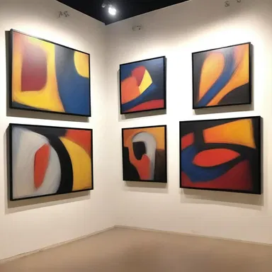 The art exhibition featured several beautiful pieces of semi-abstraction, captivating the viewers with their blend of reality and abstraction.