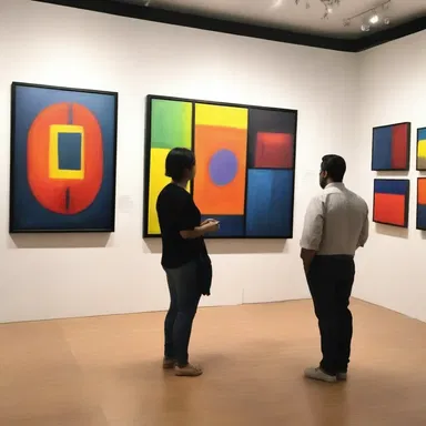 The art exhibition featured several beautiful pieces of semi-abstraction, captivating the viewers with their blend of reality and abstraction.