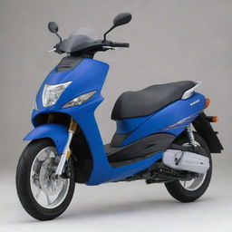 A Yamaha Smax scooter bearing a matte blue finish accentuated with vibrant and lightning-like thunderbolt designs. Aim for a daringly sharp, modern look.