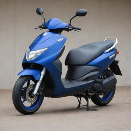 A Yamaha Smax scooter bearing a matte blue finish accentuated with vibrant and lightning-like thunderbolt designs. Aim for a daringly sharp, modern look.