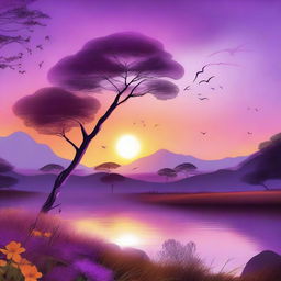 A high-quality digital art image showcasing a serene landscape