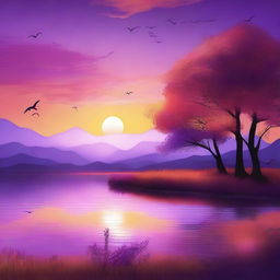 A high-quality digital art image showcasing a serene landscape