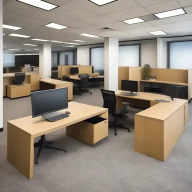 When the new furniture arrived for the modern office, the workers eagerly uncrated the sleek desks and chairs.