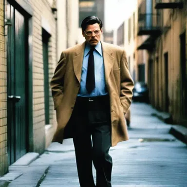 The informant described the crime they witnessed to a detective in a dark alley, creating a suspenseful scene in the movie.