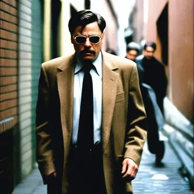 The informant described the crime they witnessed to a detective in a dark alley, creating a suspenseful scene in the movie.