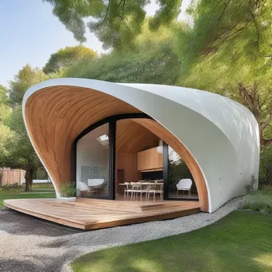 The architect intentionally designed the house to have an unnaturally curved roof, giving it a unique and modern look.
