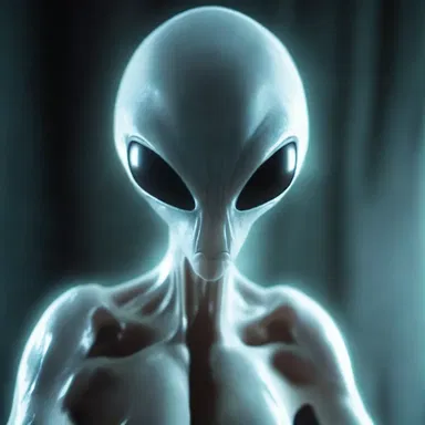 The alien creature had unnaturally glowing eyes and the ability to read minds.