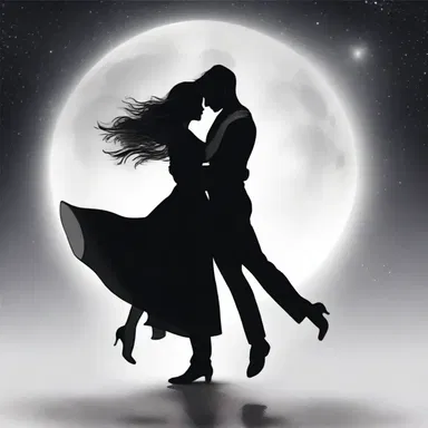 The lovers danced unnaturally under the moonlight, defying gravity and moving in perfect synchrony.
