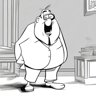 The character in the cartoon moved in an unnaturally fast and exaggerated manner.