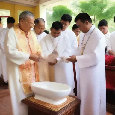 The priest blessed the congregants with toilet water during the religious ceremony.