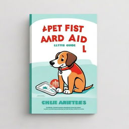 A high-quality digital art image of a pocket guide cover titled 'Pet First Aid'