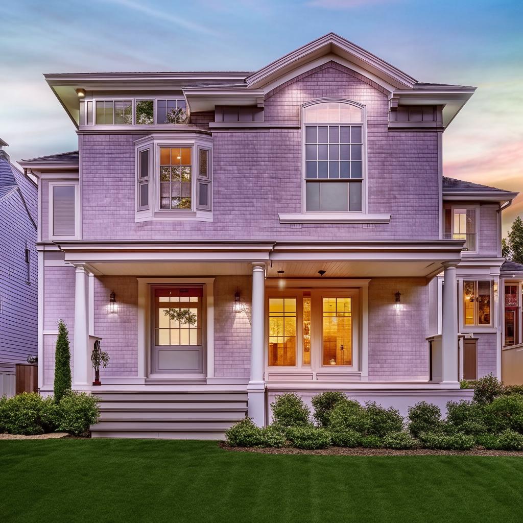 Modern classic home exterior with a tasteful color scheme showcasing curb appeal and architectural details.