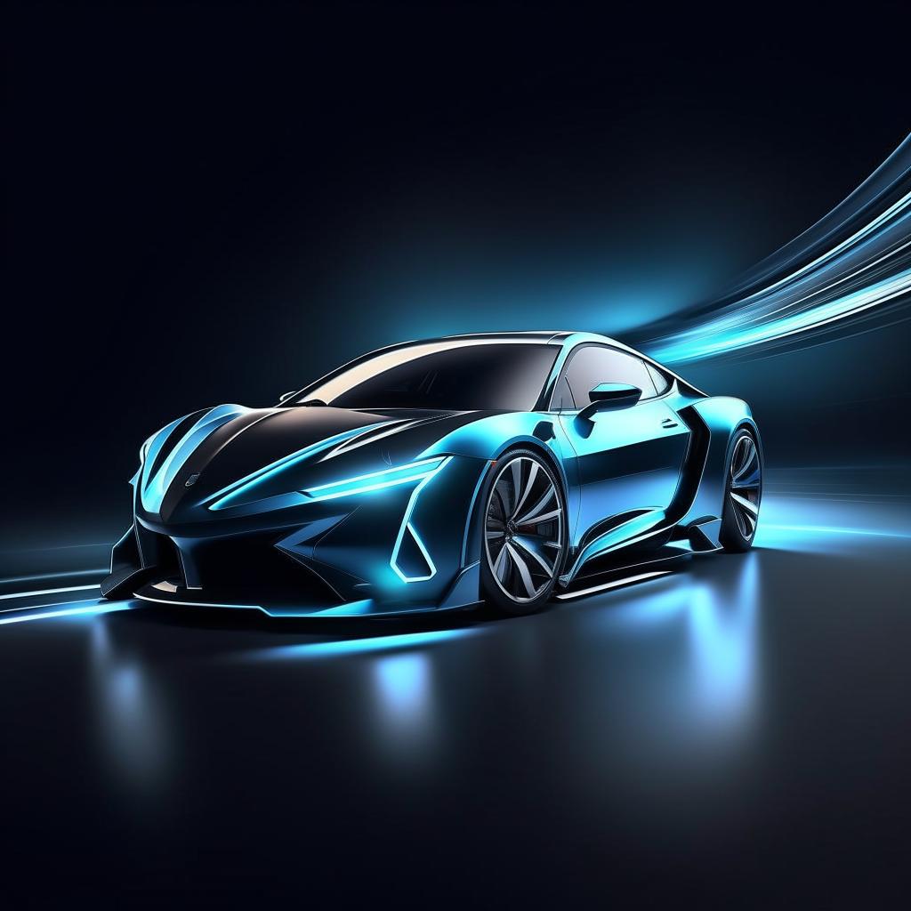 Design a dynamic blue car logo, combining sleek lines and a contemporary style, emblematic of speed and precision, for a modern automotive brand.