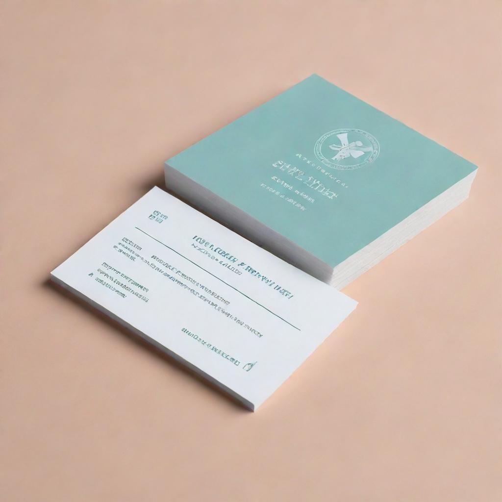 A professional and sophisticated doctor's visit card design, featuring medical symbols, clean lines, and a palette of serene colors.