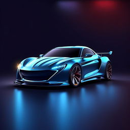 Design a dynamic blue car logo, combining sleek lines and a contemporary style, emblematic of speed and precision, for a modern automotive brand.