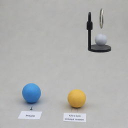 Visualize a scientific illustration showing a spring on which weights of differing mass are hung, representing direct variation in bounce height. Include labels to demonstrate the correlation.