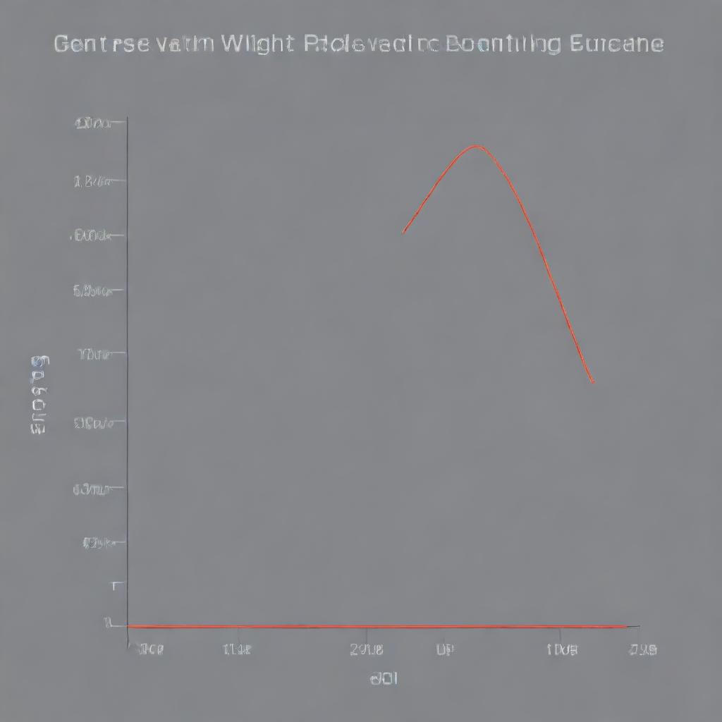 Generate an image illustrating a precision graph showing the relationship between the amount of weight added to a spring and the distance it subsequently bounces.