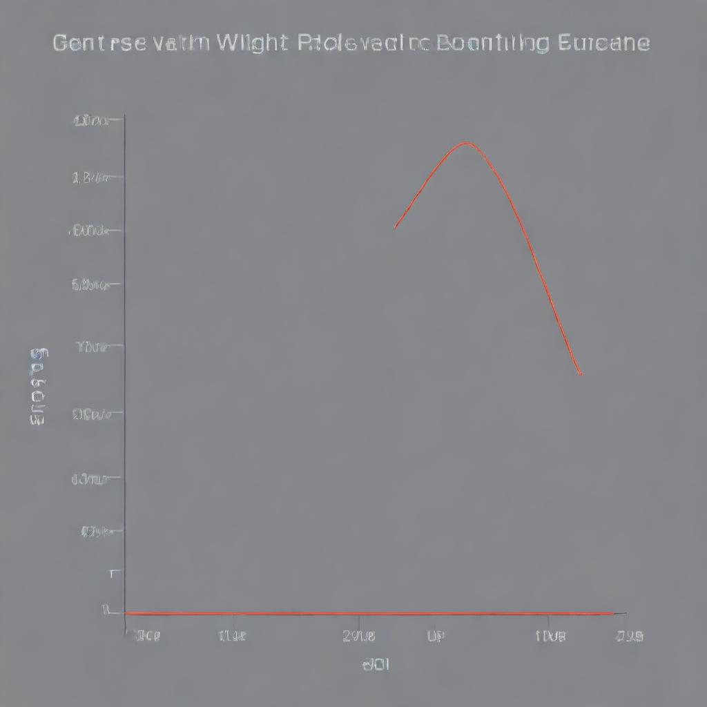 Generate an image illustrating a precision graph showing the relationship between the amount of weight added to a spring and the distance it subsequently bounces.