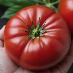 A ripe, juicy tomato with vibrant red outer skin and glistening seeds inside.