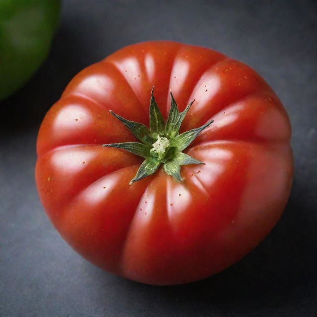 A ripe, juicy tomato with vibrant red outer skin and glistening seeds inside.