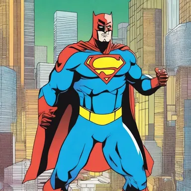 In a futuristic teleprocessing comic, the superhero fights crime using advanced distributed data processing technology.