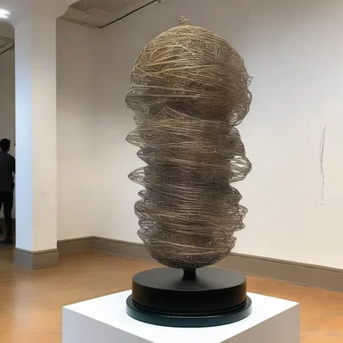 The artist created a stunning sculpture inspired by the concept of a bolometer, representing the measurement of heat radiation through intricate metal work.